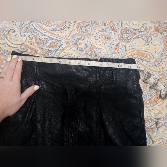 Free People Payton Faux Black Leather Mini Skirt Size 4 - Picture 2 of 9